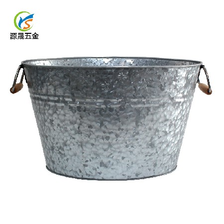 產(chǎn)地貨源鍍鋅鐵皮雙耳冰桶配開瓶器酒吧桶大號冰桶金屬冰酒器